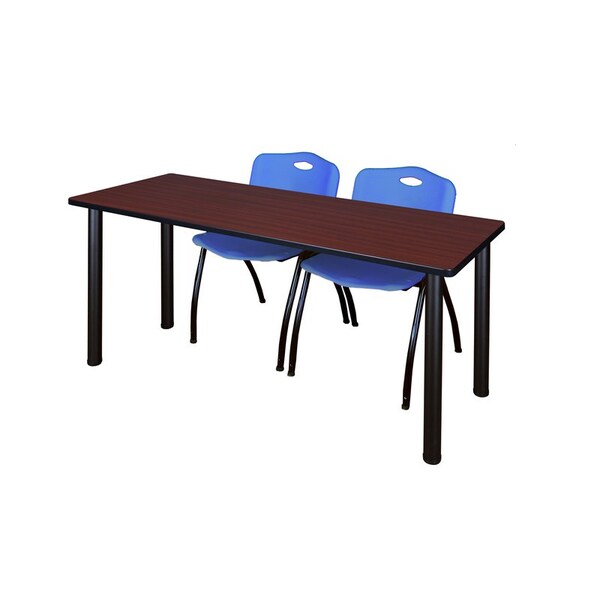Kee Rectangle Tables > Training Tables > Kee Table & Chair Sets, 66 W, 24 L, 29 H, Mahogany MT6624MHBPBK47BE - main